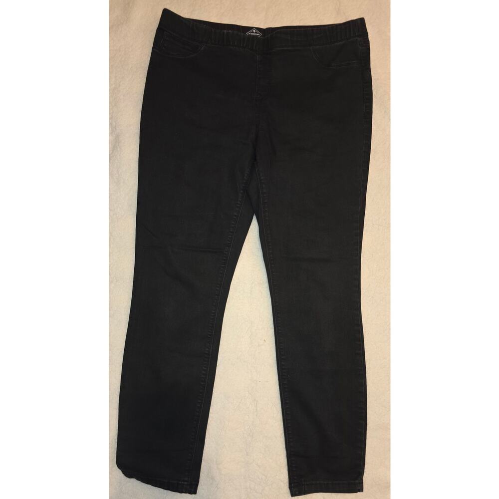 #103 Excellent Pre-Owned Women's Black St John's Bay Skinny Leggings Size 12